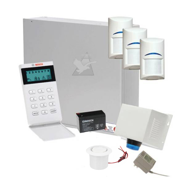 Bosch Solution 2000 Alarm System with 3 x Quad Detectors+Icon Codepad