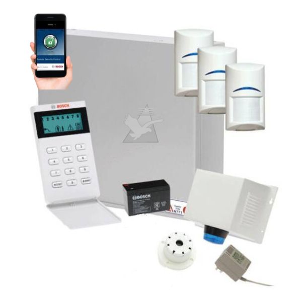 Bosch Solution 3000 Alarm System with 3 x Gen 2 Quad Detectors+ Icon Code pad+ IP Module