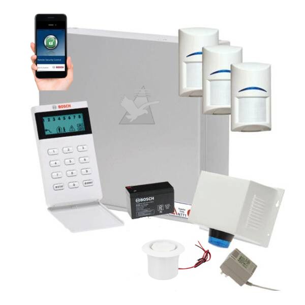 Bosch Solution 3000 Alarm System with 3 x Gen 2 Quad Detectors+ Icon Code pad+ IP Module