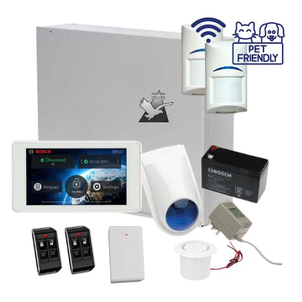 Bosch Solution 3000 Alarm System with 2 x Wireless Detectors + 5" Touch Screen Code pad