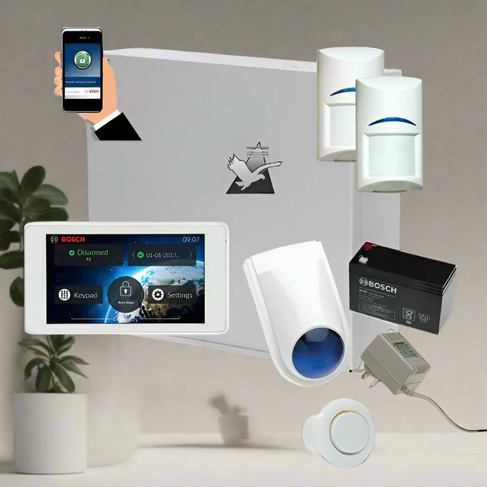 Bosch Solution 2000 Alarm System with 2 x PIR Detectors+ 5" Touch Screen Code pad + IP Module