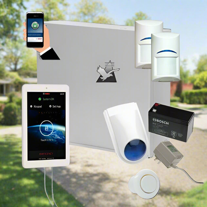 Bosch Solution 2000 Alarm System with 2 x Quad Detectors+ 7" Touch Screen Code pad+ IP Module