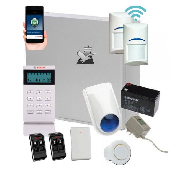 Bosch Solution 3000 Alarm System with 2 x Wireless Detectors+ Icon Code pad + Deluxe Remote Kit+IP Module-CTC Communications