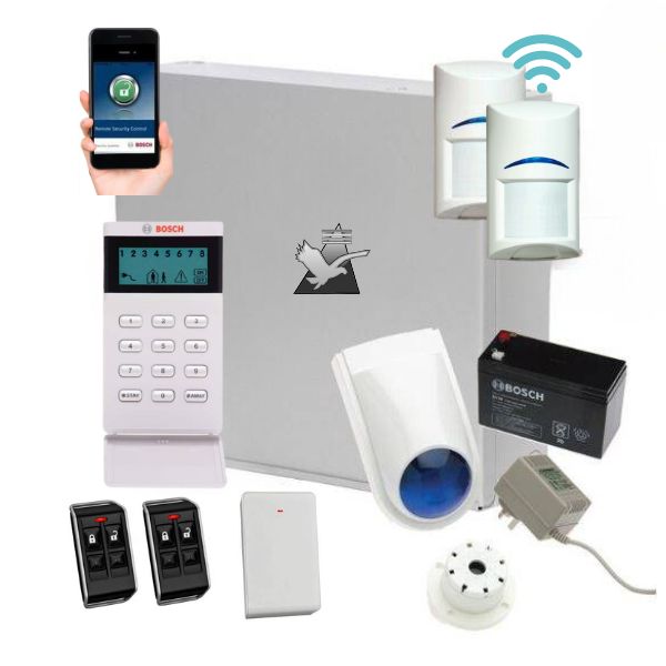 Bosch Solution 3000 Alarm System with 2 x Wireless Detectors+ Icon Code pad + Deluxe Remote Kit+IP Module-CTC Communications