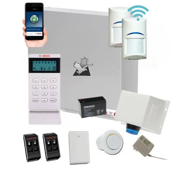 Bosch Solution 3000 Alarm System with 2 x Wireless Detectors+ Icon Code pad + Deluxe Remote Kit+IP Module-CTC Communications