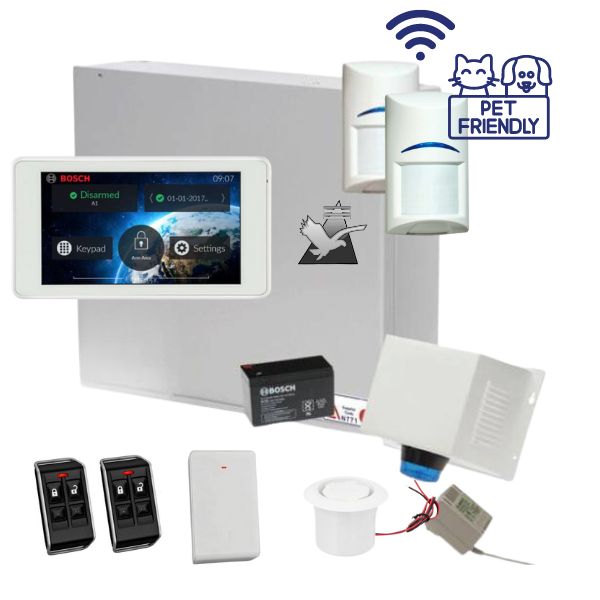 Bosch Solution 3000 Alarm System with 2 x Wireless Detectors + 5" Touch Screen Code pad