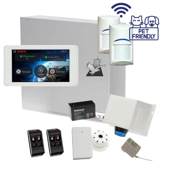 Bosch Solution 3000 Alarm System with 2 x Wireless Detectors + 5" Touch Screen Code pad