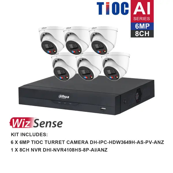 Dahua TIOC 6MP Surveillance Kit 8 Channel Kit, DH-K6086TIOC