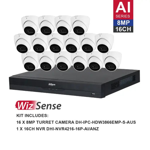 Dahua 8MP Surveillance Kit 16 Channel NVR, DH-K81616T