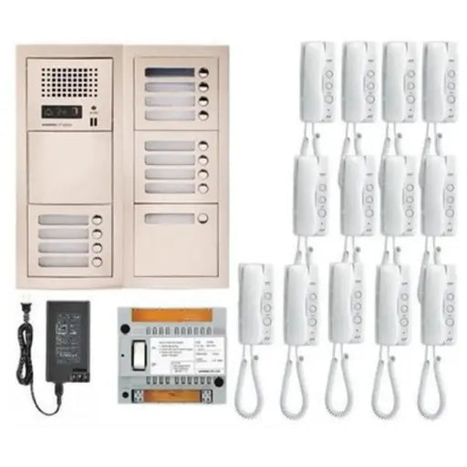 Aiphone GT-13H 13 Apartment Multi Tenant Audio Handset Intercom System Set(GT-1D)