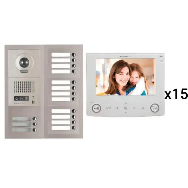 Aiphone GT-15V7 15 Apartment Multi Tenant 7" Video Intercom System Set(GT-1C7)