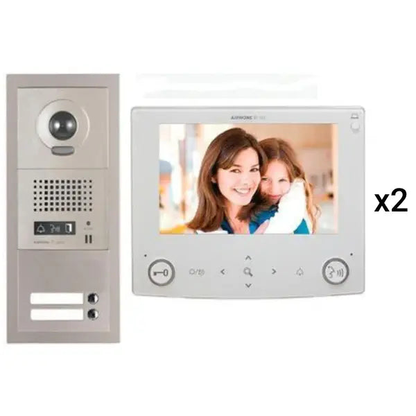 Aiphone GT-2V7 2 Apartment Multi Tenant 7" Video Intercom System Set(GT-1C7)