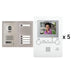 Aiphone GT-5V3 5 Apartment Multi Tenant 3.5" Video Intercom System Set(GT-1M3)