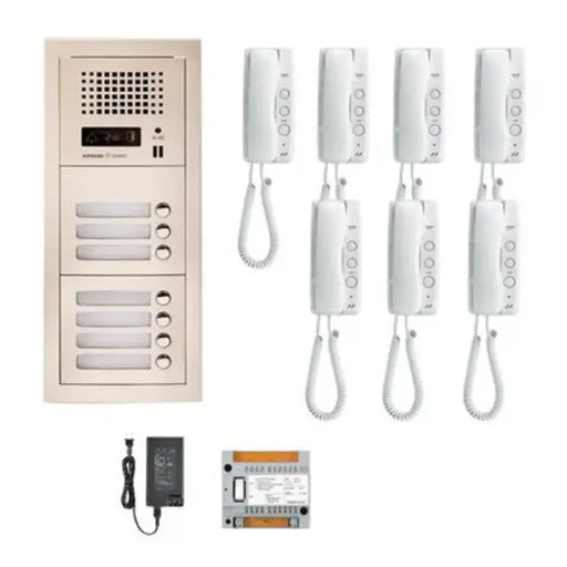 Aiphone GT-7H 7 Apartment Multi Tenant Audio Handset Intercom System Set(GT-1D)