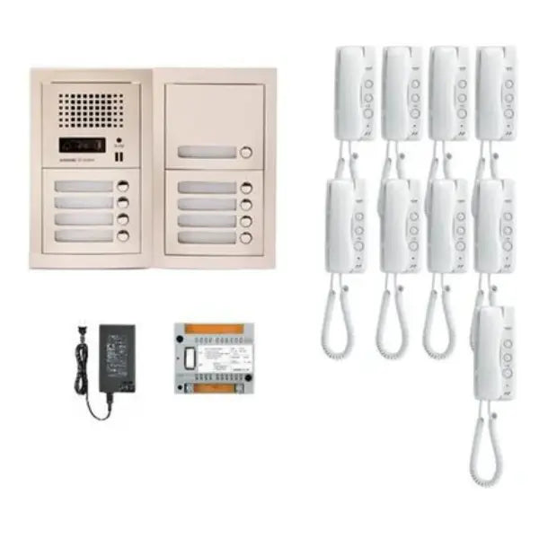 Aiphone GT-9H 9 Apartment Multi Tenant Audio Handset Intercom System Set(GT-1D)