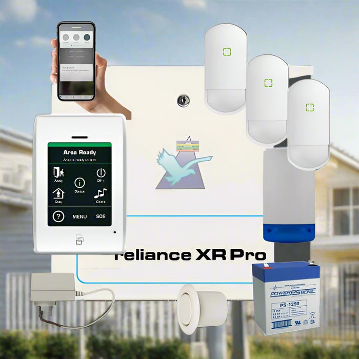 Hills Security Alarm System Reliance XRPro, Touchnav Kit with Optex Detectors-CTC Communications