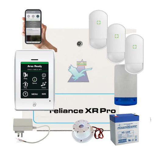 Hills Security Alarm System Reliance XRPro, Touchnav Kit with Optex Detectors-CTC Communications