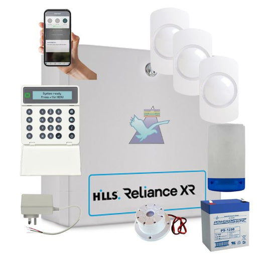 Hills Security Alarm System Reliance XR with Guardall Detectors