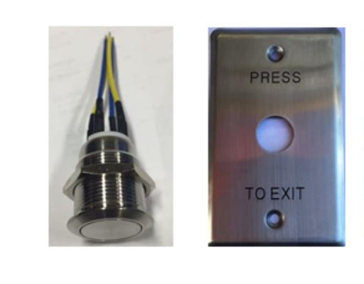 SMART Press to Exit, Anti-vandal Push Button Switch with Stainless Steel Plate, IP65