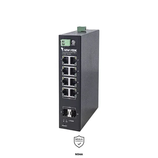 VIVOTEK INDUSTRIAL 8-PORT POE SWITCH