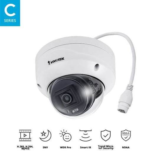 Vivotek Dome Security Camera 5MP Fixed Lens, FD9380-H 2.8MM LENS