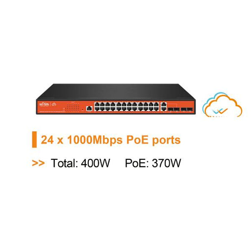 WI-TEK Economic 24 Ports Poe Switch, WI-PCMS328GF