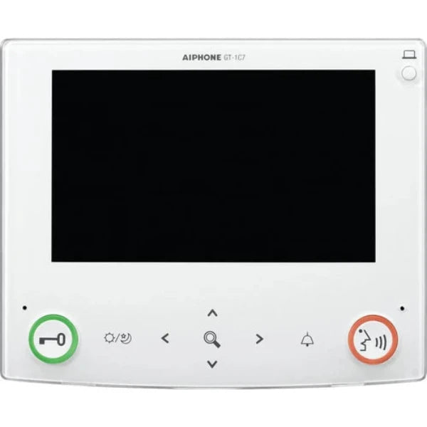 Aiphone GT Series 4 wire Intercom monitor, 7 inch LCD White Screen, APHGT-1C7