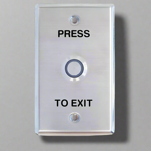 Smart Press to Exit Red LED Illuminated Flush Button on Flat Stainless steel, WEL1911R