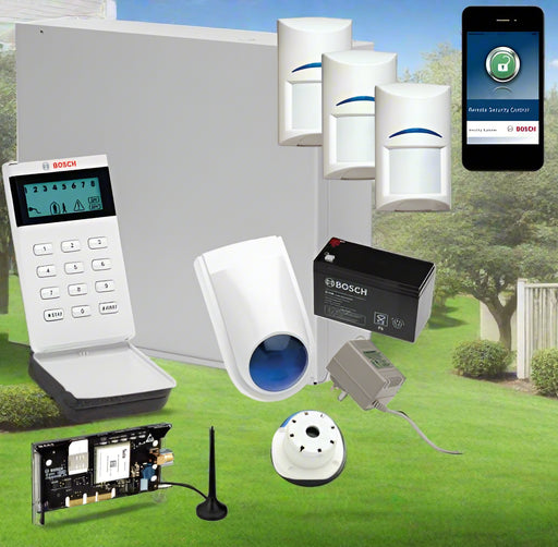 Bosch Solution 3000 Alarm System with 3 x Gen 2 Quad Detectors+ Icon Code pad+GSM Module