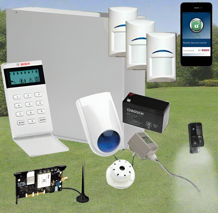 Bosch Solution 3000 Alarm System with 3 x Gen 2 PIR Detectors+ Icon Code pad+GSM Module