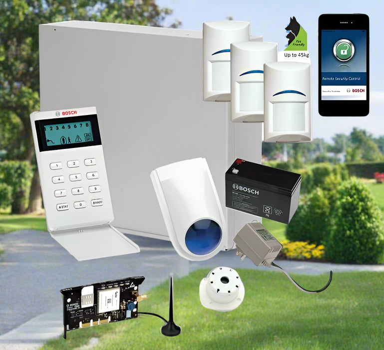 Bosch Solution 3000 Alarm System with 3 x Gen 2 Tritech Detectors+ Icon Code pad+GSM Module